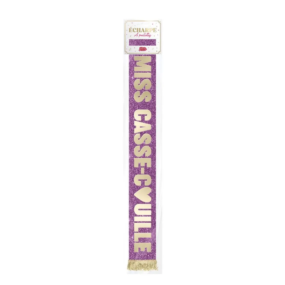 [STC-CD10313V06] Echarpe Miss Dore A Paillettes Miss Casse Couille