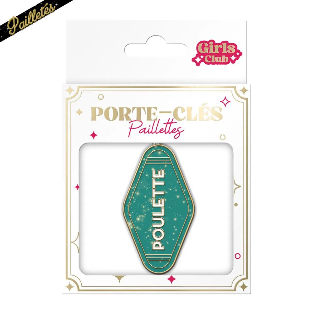 [STC-CD10317V02] Porte Cles Paillettes Poulette