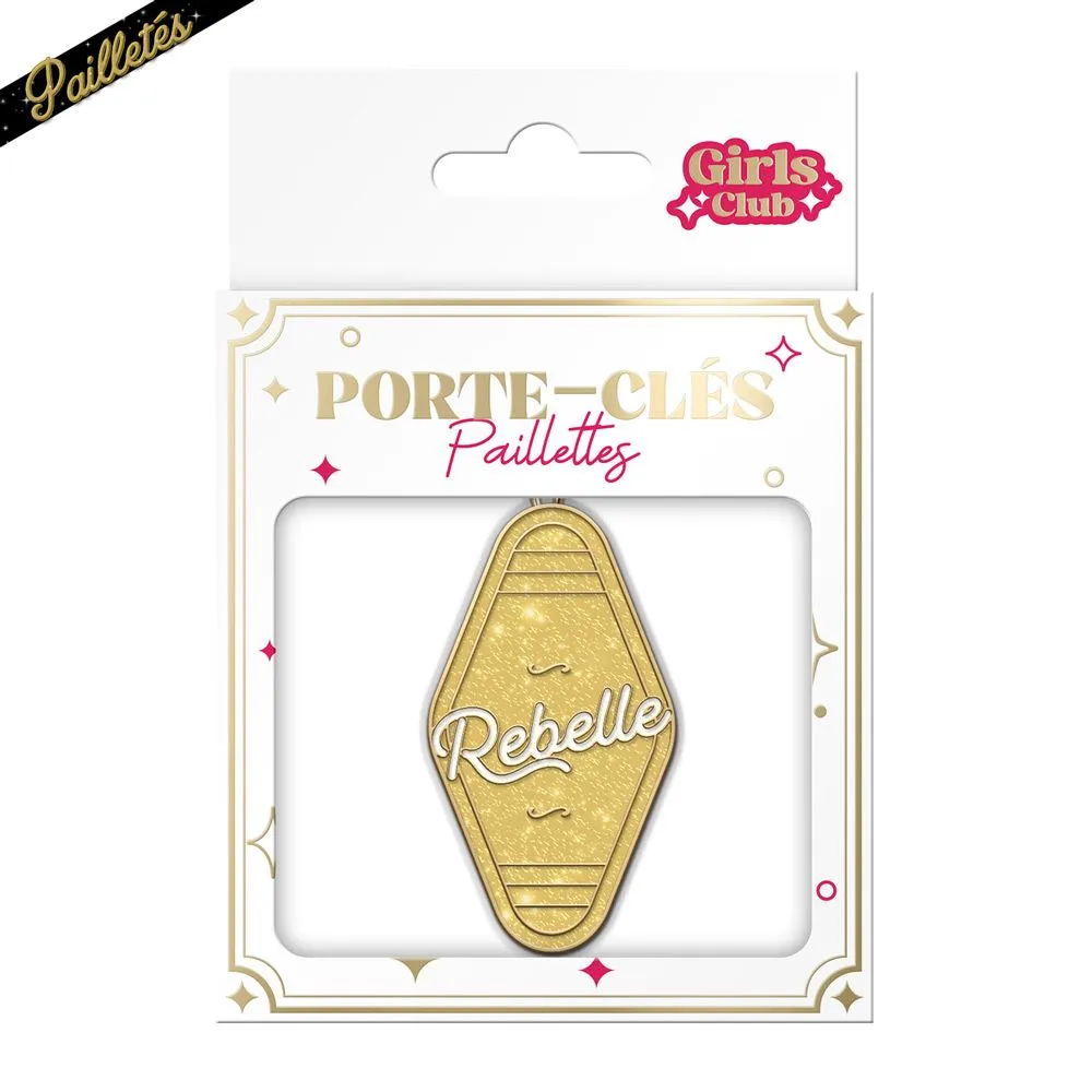 [STC-CD10317V05] Porte Cles Paillettes Rebelle