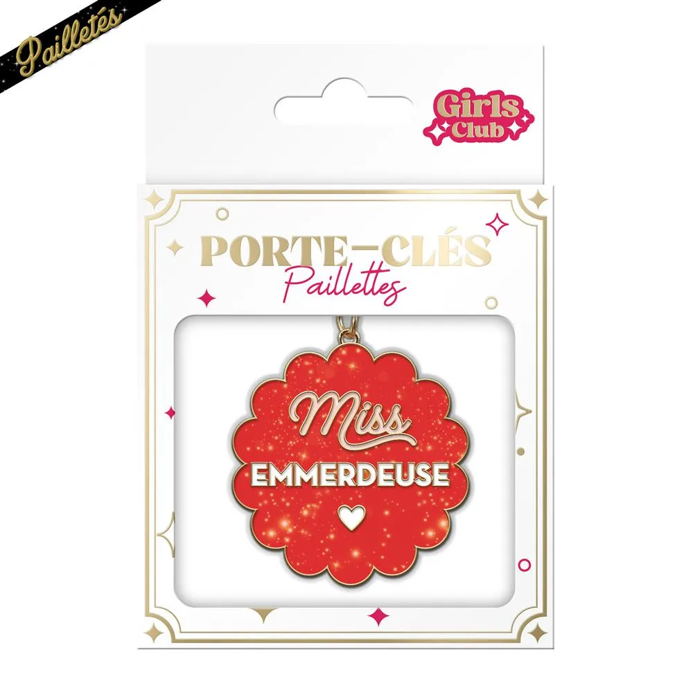 [STC-CD10317V10] Porte Cles Paillettes Emmerdeuse