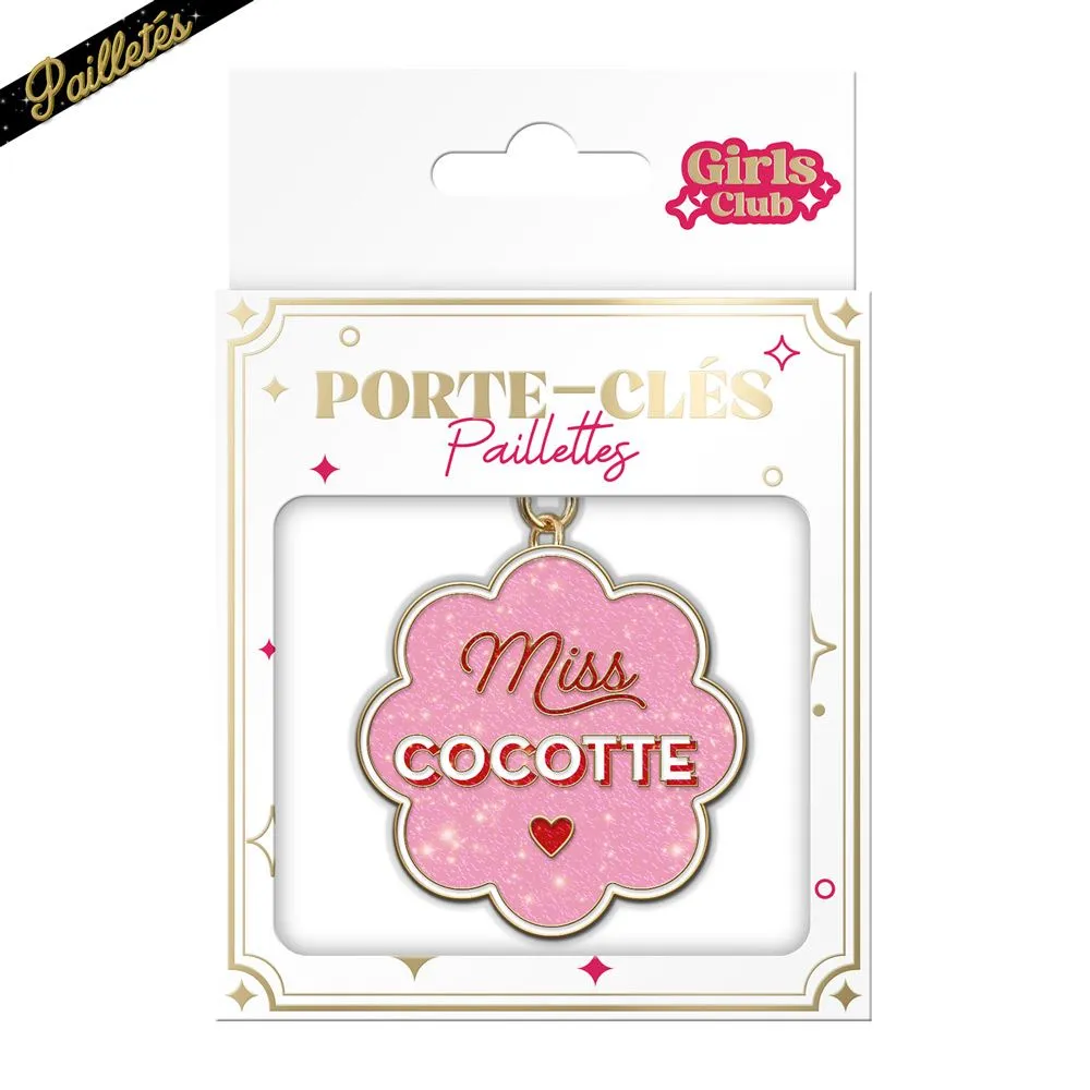 [STC-CD10317V12] Porte Cles Paillettes Cocotte