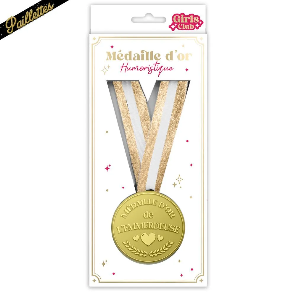 [STC-CD10442V05] Medaille D Or Humoristique Emmerdeuse