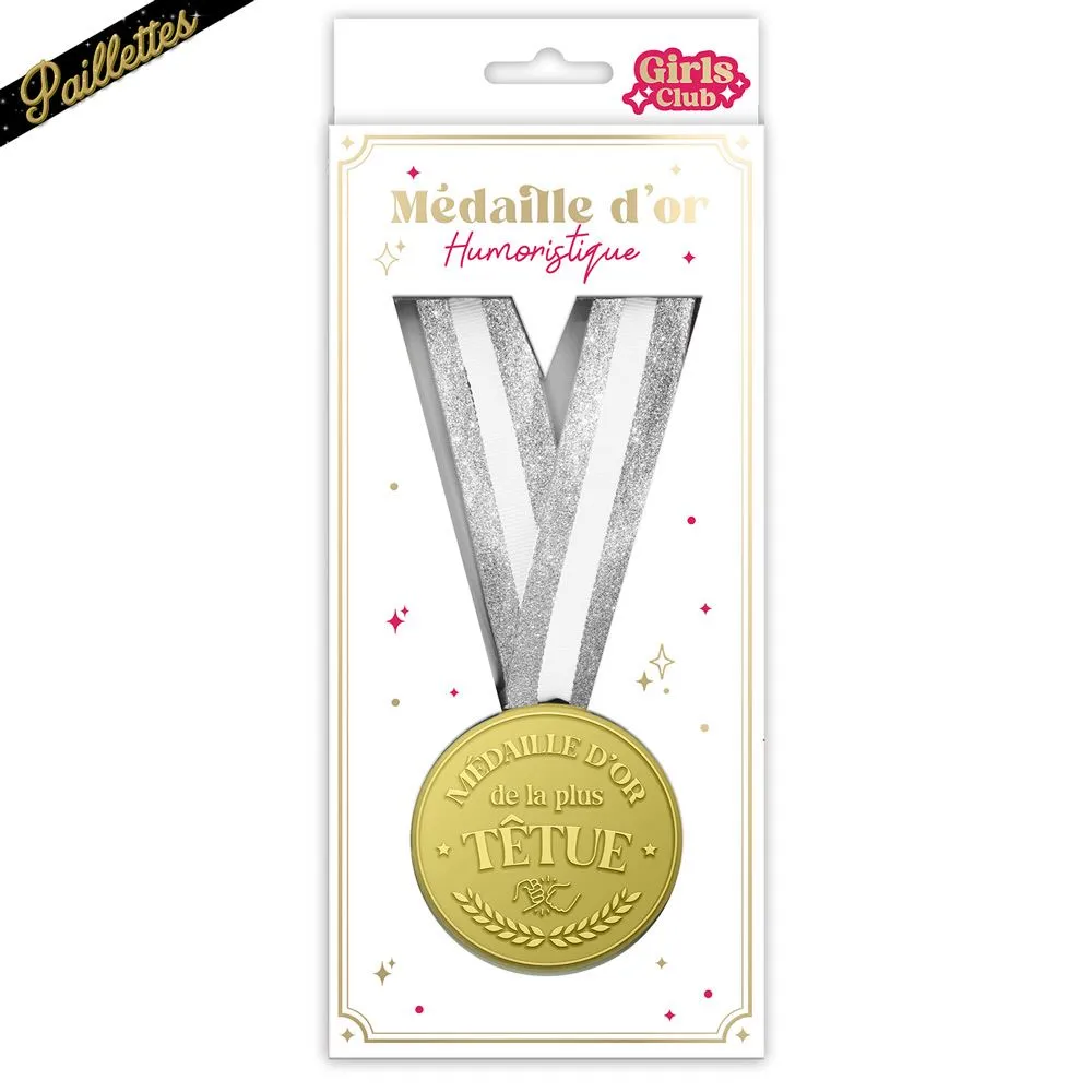 [STC-CD10442V06] Medaille D Or Humoristique Tetue