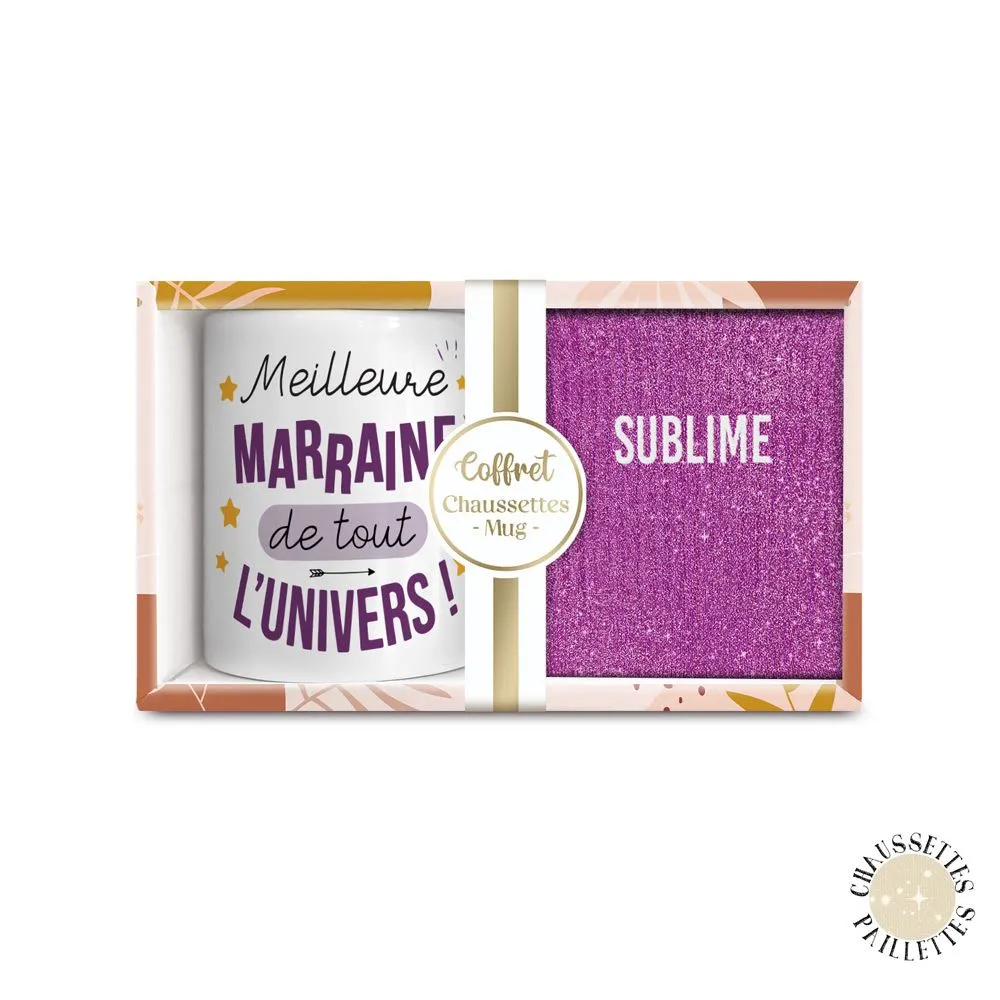 Coffret Mug Chaussettes Paillettes Affectif Sublime