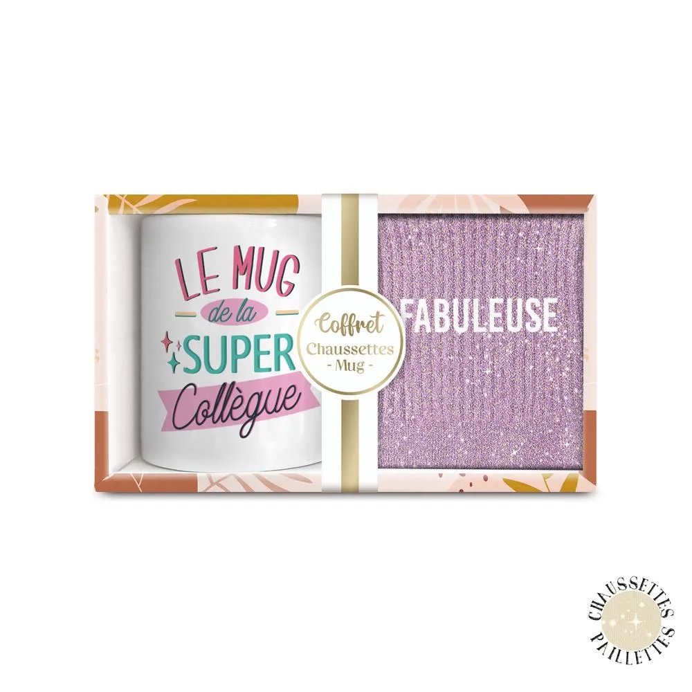 Coffret Mug Chaussettes Paillettes Affectif Fabuleuse
