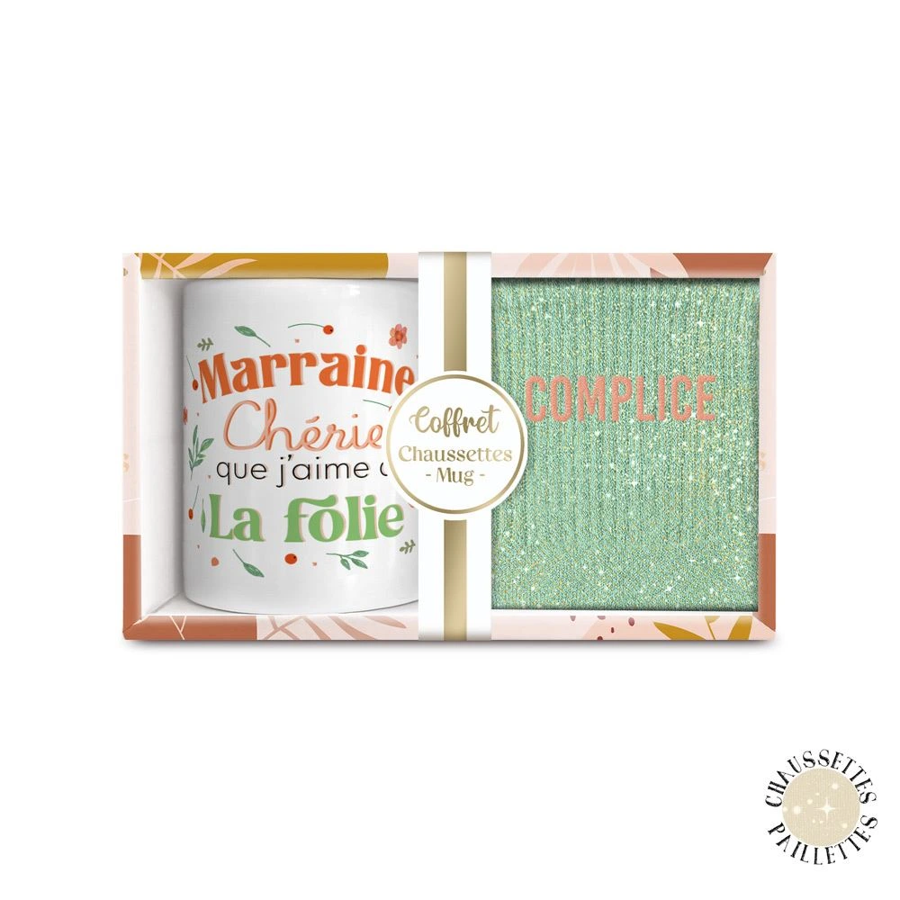Coffret Mug Chaussettes Paillettes Affectif Complice