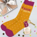 Coffret Chaussettes/Porte Cle "Moins Sage..."
