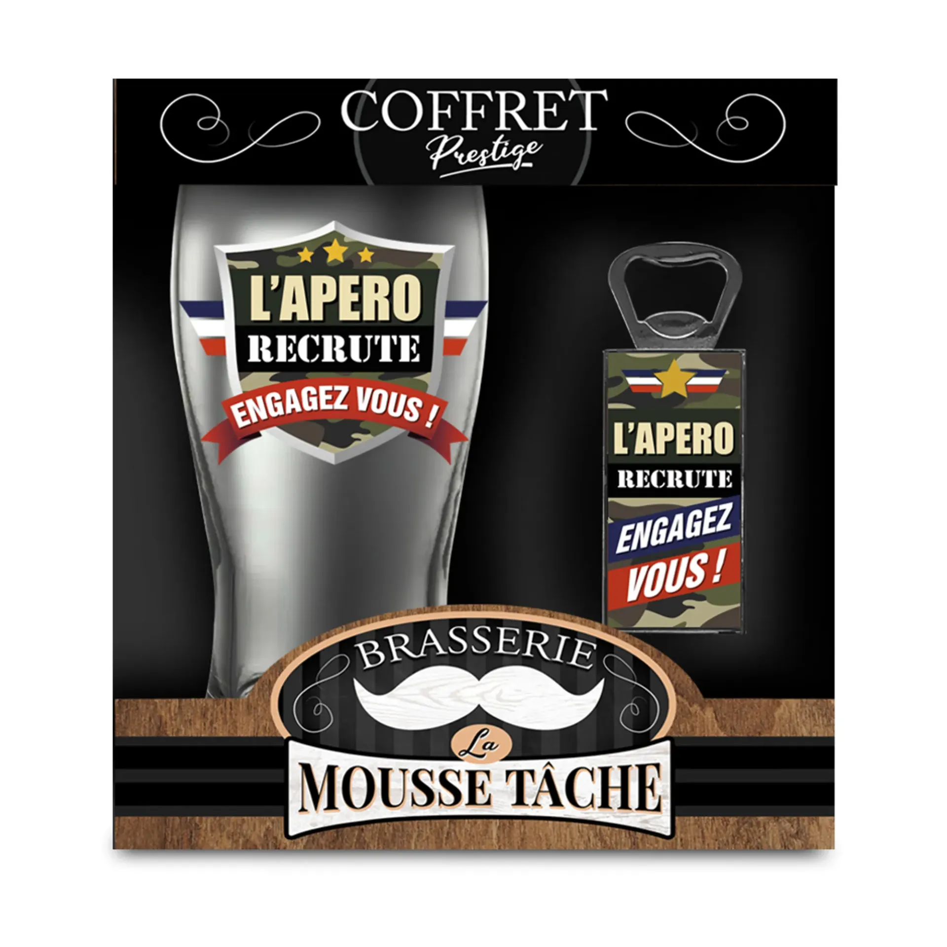 Coffret Verre Biere "L Apero Recrute"