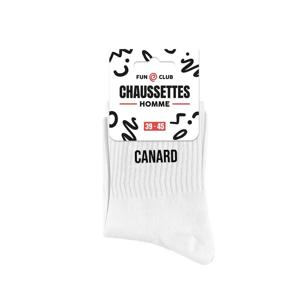 [STC-CD10070V03] Chaussettes Blanches Canard Homme