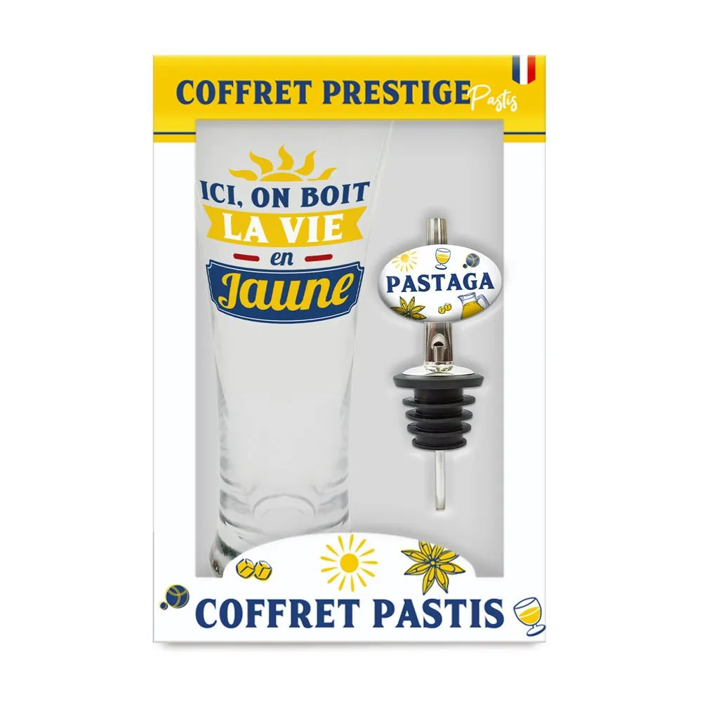 [STC-CD8798] Coffret Pastis "Ici On Boit... Jaune"