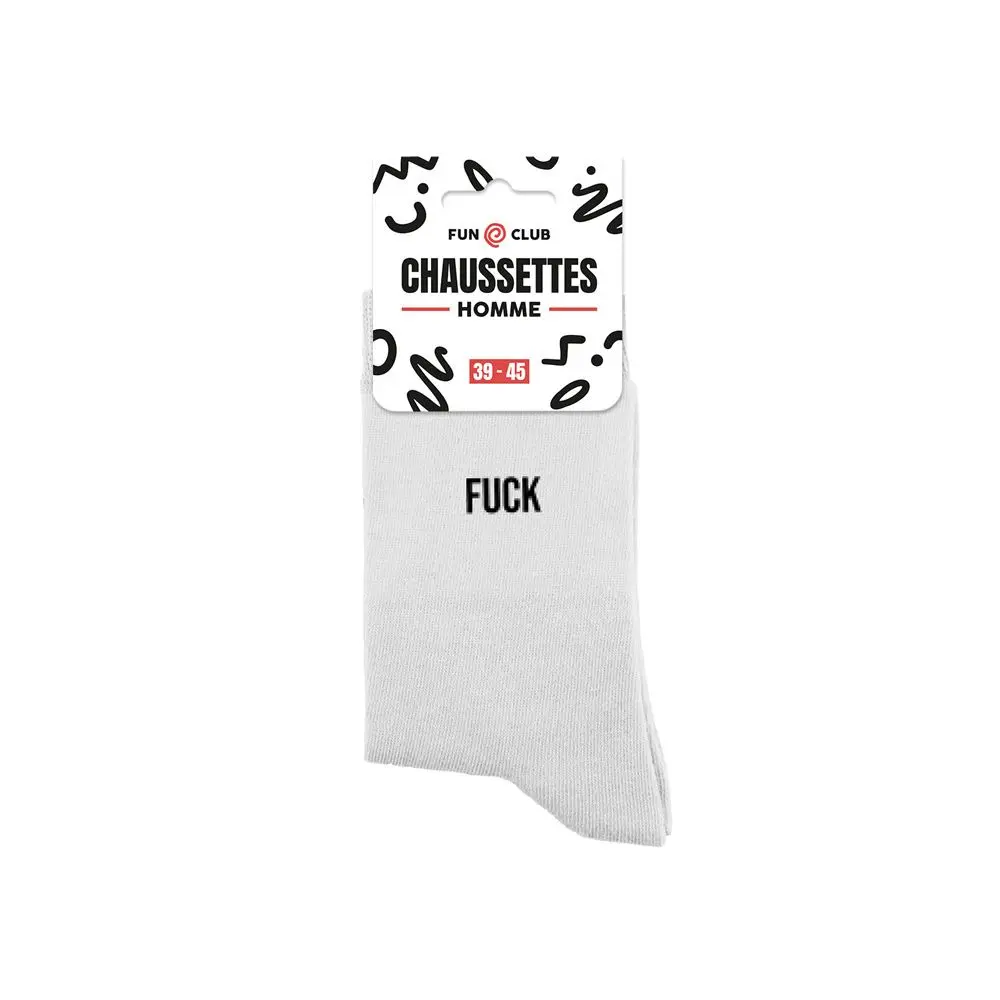 [STC-CD10070V06] Chaussettes Blanches Fuck Homme