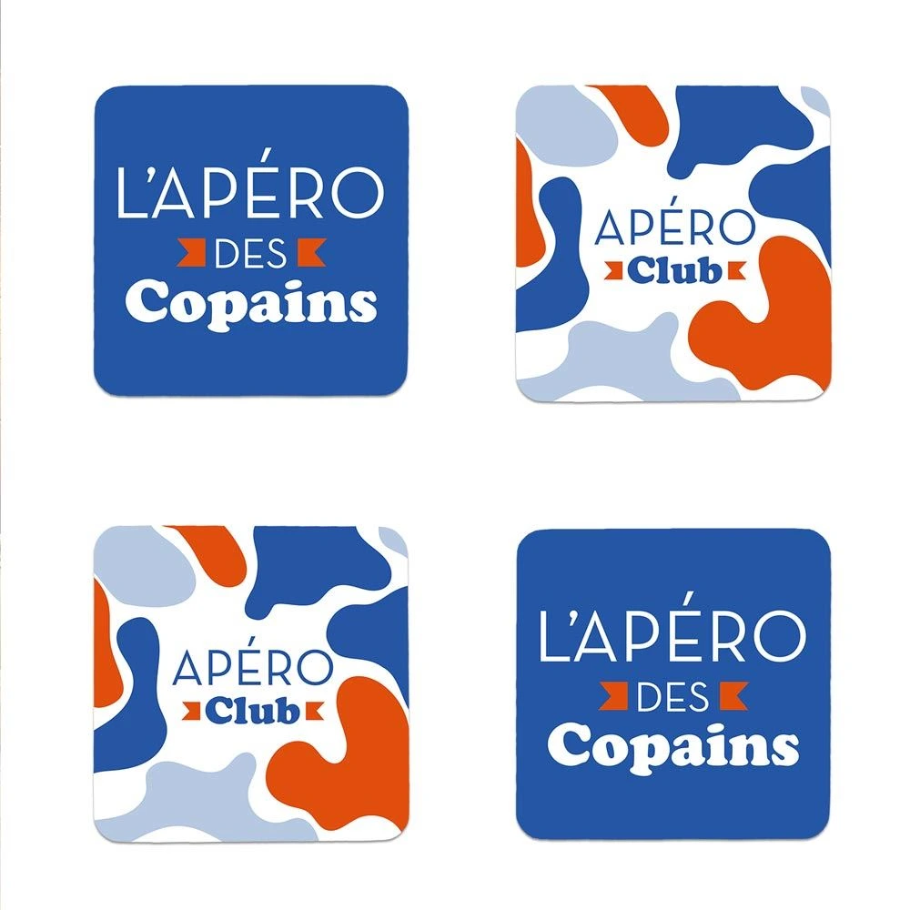 [STCPRO-CD8828] 4 Dessous De Verre Apero Des Copains