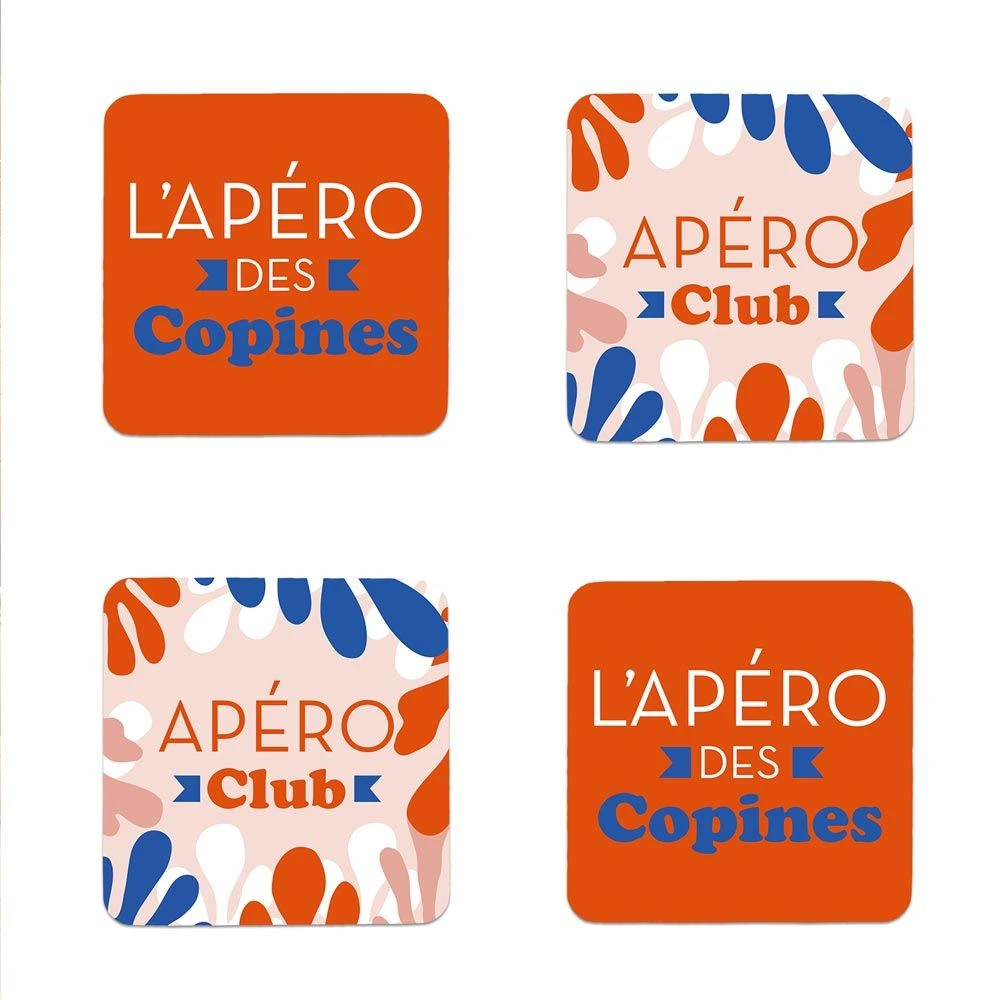 [STCPRO-CD8829] 4 Dessous De Verre Apero Des Copines