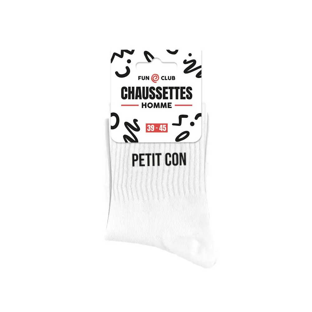 [STC-CD10070V12] Chaussettes Blanches Petit Con Homme
